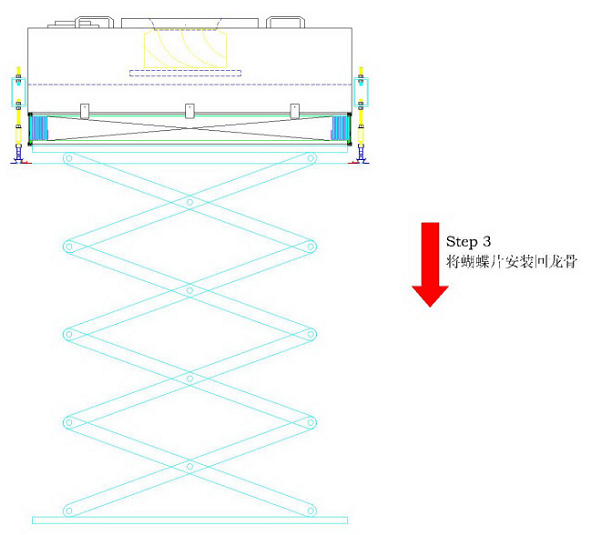 將蝴蝶片安裝回FFU龍骨上 將蝴蝶片安裝回FFU龍骨上